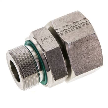 25S & M33x2 Stainless Steel Straight Swivel with Male Threads 400 bar FKM Adjustable ISO 8434-1