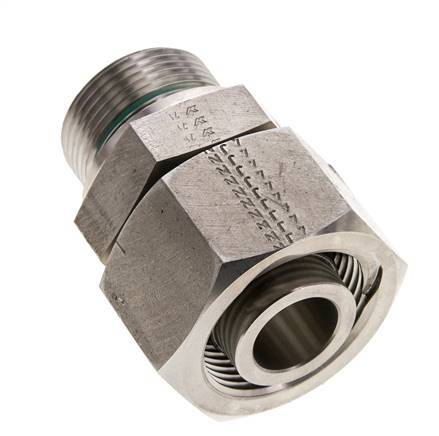 25S & M33x2 Stainless Steel Straight Swivel with Male Threads 400 bar FKM Adjustable ISO 8434-1