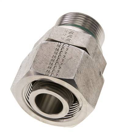 25S & M33x2 Stainless Steel Straight Swivel with Male Threads 400 bar FKM Adjustable ISO 8434-1
