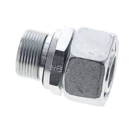 22L y M26x1,5 Acero zincado Giratorio recto con rosca macho 160 bar Junta tórica de NBR Cono de estanqueidad Ajustable ISO 8434-1