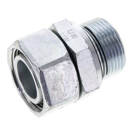 28L y M33x2 Acero Zincado Giratorio Recto con Rosca Macho 160 bar Junta tórica de NBR Cono de Sellado Ajustable ISO 8434-1
