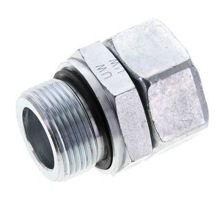 28L y M33x2 Acero Zincado Giratorio Recto con Rosca Macho 160 bar Junta tórica de NBR Cono de Sellado Ajustable ISO 8434-1