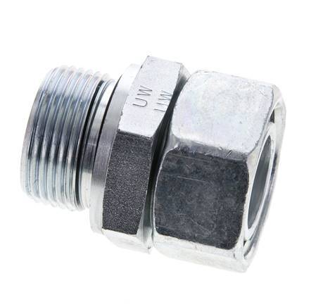 28L y M33x2 Acero Zincado Giratorio Recto con Rosca Macho 160 bar Junta tórica de NBR Cono de Sellado Ajustable ISO 8434-1