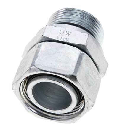 28L y M33x2 Acero Zincado Giratorio Recto con Rosca Macho 160 bar Junta tórica de NBR Cono de Sellado Ajustable ISO 8434-1