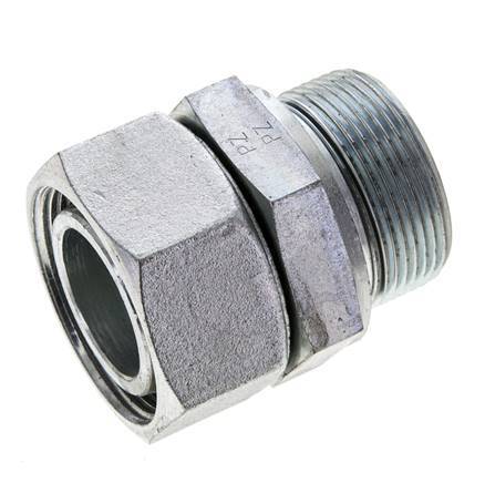 35L y M42x2 Acero Zincado Giratorio Recto con Rosca Macho 160 bar Junta tórica de NBR Cono de Sellado Ajustable ISO 8434-1