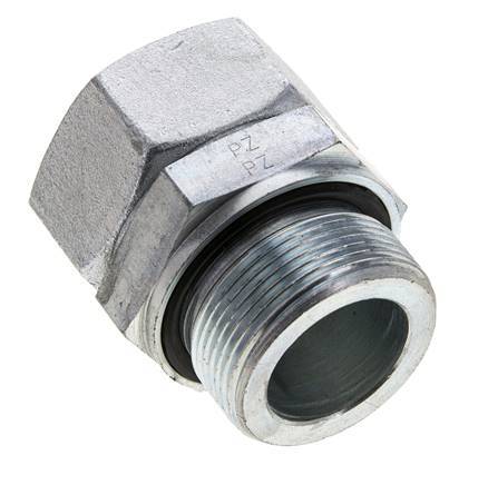 35L y M42x2 Acero Zincado Giratorio Recto con Rosca Macho 160 bar Junta tórica de NBR Cono de Sellado Ajustable ISO 8434-1