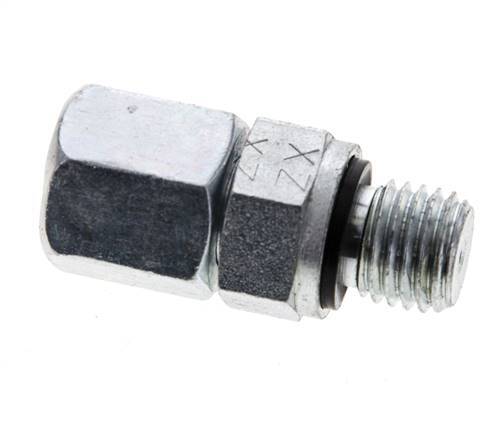 6S & M12x1.5 Zink plated Steel Straight Swivel with Male Threads 630 bar NBR O-ring Sealing Cone Adjustable ISO 8434-1