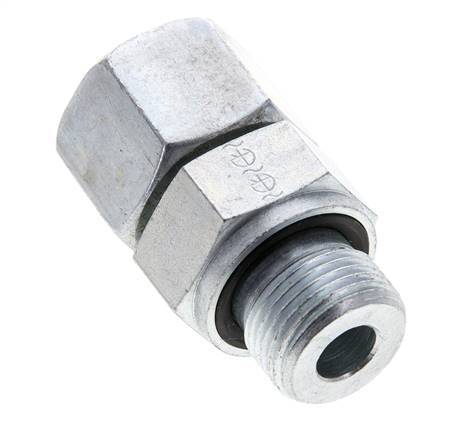 14S y M20x1.5 Acero Zincado Giratorio Recto con Rosca Macho 630 bar Junta tórica NBR Cono de Sellado Ajustable ISO 8434-1