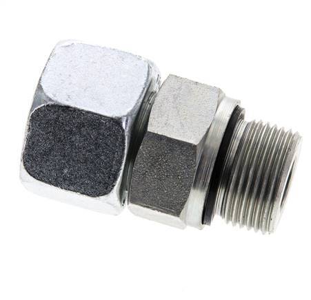 16S y M22x1,5 Acero zincado Rótula recta con rosca macho 400 bar Junta tórica de NBR Cono de estanqueidad Ajustable ISO 8434-1