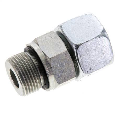16S y M22x1,5 Acero zincado Rótula recta con rosca macho 400 bar Junta tórica de NBR Cono de estanqueidad Ajustable ISO 8434-1