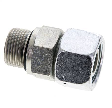 16S y M22x1,5 Acero zincado Rótula recta con rosca macho 400 bar Junta tórica de NBR Cono de estanqueidad Ajustable ISO 8434-1