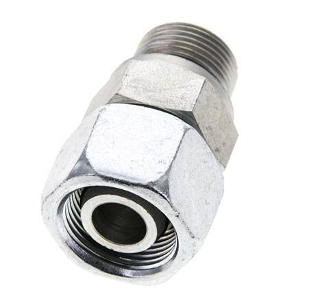 16S y M22x1,5 Acero zincado Rótula recta con rosca macho 400 bar Junta tórica de NBR Cono de estanqueidad Ajustable ISO 8434-1