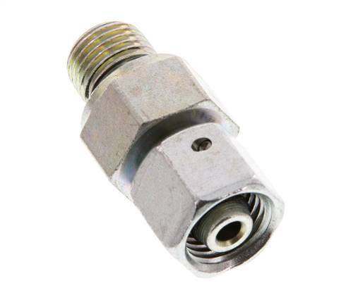 8L & G1/4'' Zink plated Steel Straight Swivel with Male Threads 315 bar NBR O-ring Sealing Cone Adjustable ISO 8434-1 [2 Pieces]