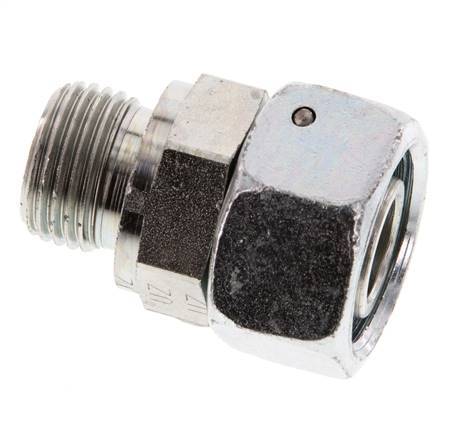 18L & G1/2'' Acero zincado Rótula recta con rosca macho 315 bar Junta tórica de NBR Cono de estanquidad Ajustable ISO 8434-1