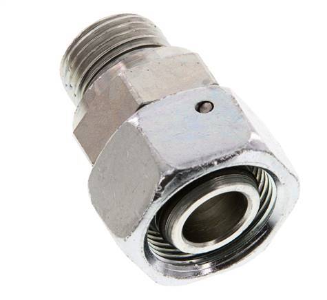 18L & G1/2'' Acero zincado Rótula recta con rosca macho 315 bar Junta tórica de NBR Cono de estanquidad Ajustable ISO 8434-1