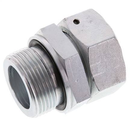 35L & G1-1/4'' Acero zincado Rótula recta con rosca macho 160 bar Junta tórica de NBR Cono de estanquidad Ajustable ISO 8434-1