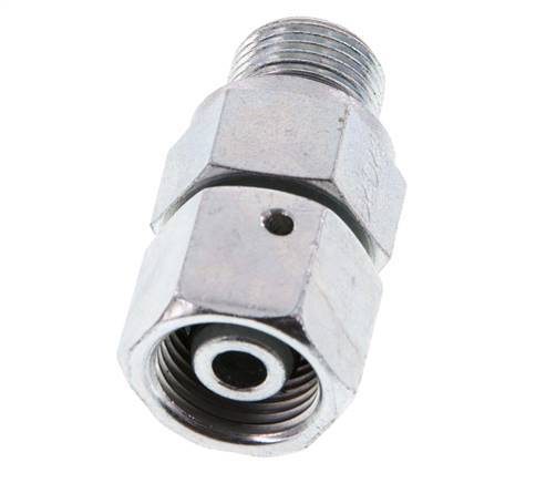10S & G3/8'' Zink plated Steel Straight Swivel with Male Threads 630 bar NBR O-ring Sealing Cone Adjustable ISO 8434-1