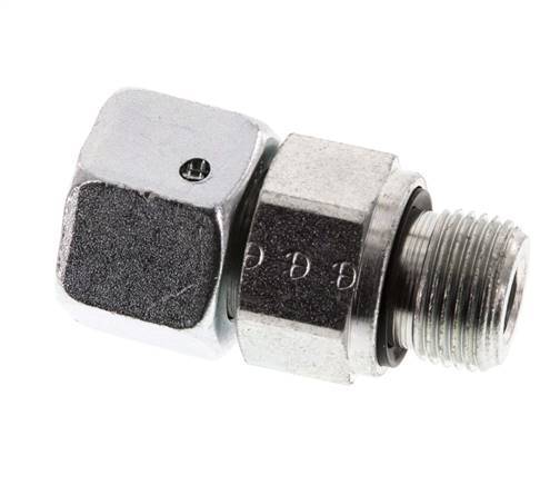 12S y G3/8'' Acero zincado Rótula recta con rosca macho 630 bar Junta tórica de NBR Cono de estanquidad Ajustable ISO 8434-1