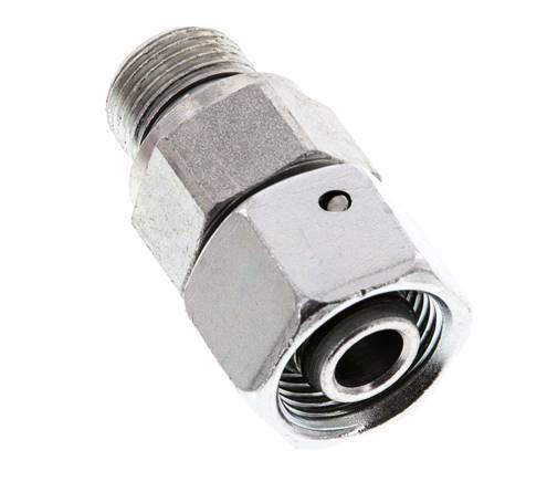 12S y G3/8'' Acero zincado Rótula recta con rosca macho 630 bar Junta tórica de NBR Cono de estanquidad Ajustable ISO 8434-1