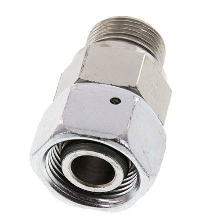 20S y G3/4'' Acero zincado Rótula recta con rosca macho 400 bar Junta tórica de NBR Cono de estanquidad Ajustable ISO 8434-1