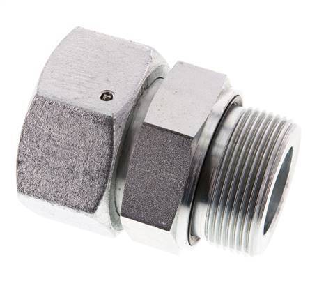 38S & G1-1/2'' Acero zincado Rótula recta con rosca macho 315 bar Junta tórica de NBR Cono de estanquidad Ajustable ISO 8434-1
