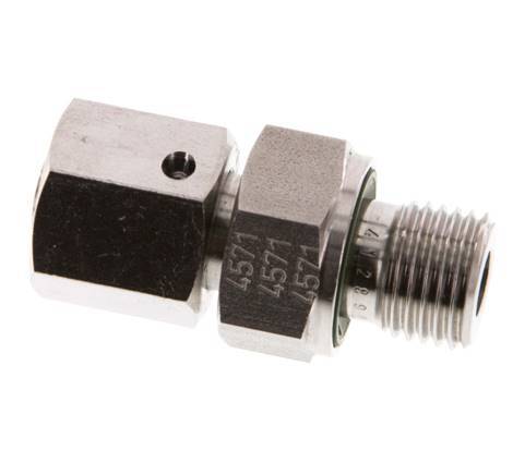 8L & G1/4'' Stainless Steel Straight Swivel with Male Threads 315 bar FKM O-ring Sealing Cone Adjustable ISO 8434-1