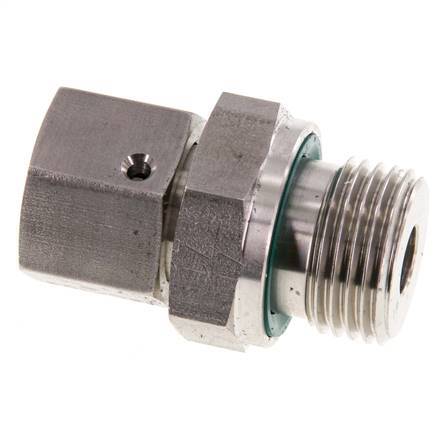 12L y G1/2'' Rótula recta de acero inoxidable con rosca macho 315 bar Junta tórica de FKM Cono de sellado ajustable ISO 8434-1