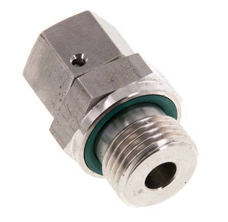 12L y G1/2'' Rótula recta de acero inoxidable con rosca macho 315 bar Junta tórica de FKM Cono de sellado ajustable ISO 8434-1