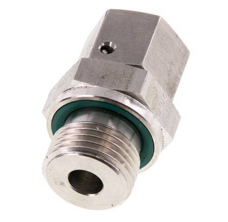12L y G1/2'' Rótula recta de acero inoxidable con rosca macho 315 bar Junta tórica de FKM Cono de sellado ajustable ISO 8434-1