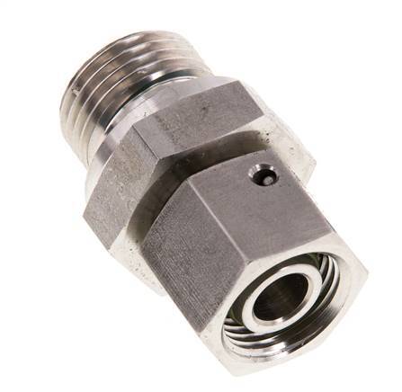 12L y G1/2'' Rótula recta de acero inoxidable con rosca macho 315 bar Junta tórica de FKM Cono de sellado ajustable ISO 8434-1