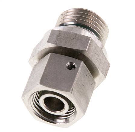 12L y G1/2'' Rótula recta de acero inoxidable con rosca macho 315 bar Junta tórica de FKM Cono de sellado ajustable ISO 8434-1