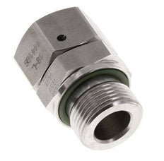 Rótula recta de acero inoxidable 18L y G3/4'' con rosca macho 315 bar Cono de sellado con junta tórica FKM ajustable ISO 8434-1