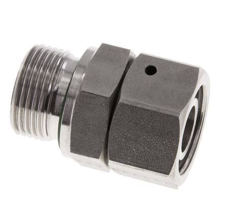 Rótula recta de acero inoxidable 18L y G3/4'' con rosca macho 315 bar Cono de sellado con junta tórica FKM ajustable ISO 8434-1