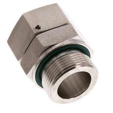 35L & G1-1/4'' Acero inoxidable Rótula recta con rosca macho 160 bar FKM Junta tórica Cono de estanqueidad Ajustable ISO 8434-1