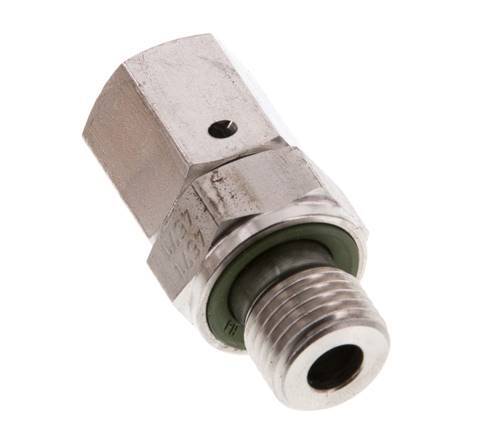 6S y G1/4'' Rótula recta de acero inoxidable con rosca macho 630 bar Junta tórica de FKM Cono de sellado ajustable ISO 8434-1