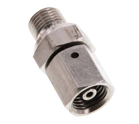6S y G1/4'' Rótula recta de acero inoxidable con rosca macho 630 bar Junta tórica de FKM Cono de sellado ajustable ISO 8434-1