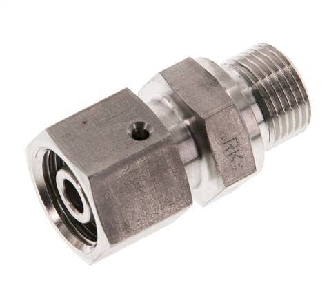 10S & G3/8'' Stainless Steel Straight Swivel with Male Threads 630 bar FKM O-ring Sealing Cone Adjustable ISO 8434-1