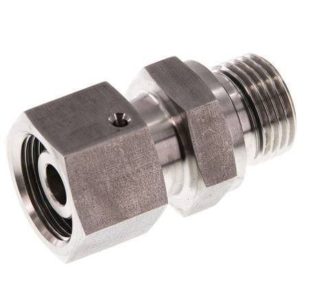 14S y G1/2'' Rótula recta de acero inoxidable con rosca macho 630 bar Junta tórica de FKM Cono de sellado ajustable ISO 8434-1