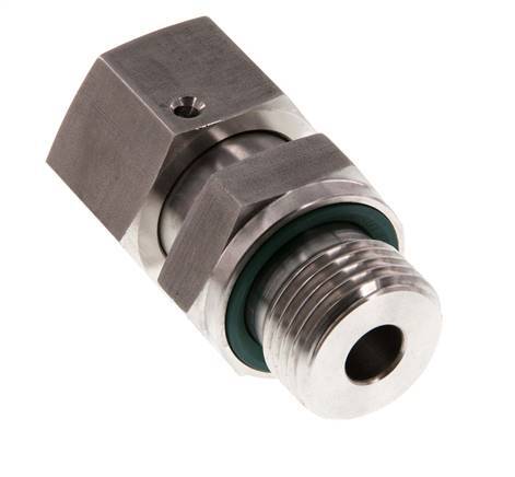 14S y G1/2'' Rótula recta de acero inoxidable con rosca macho 630 bar Junta tórica de FKM Cono de sellado ajustable ISO 8434-1