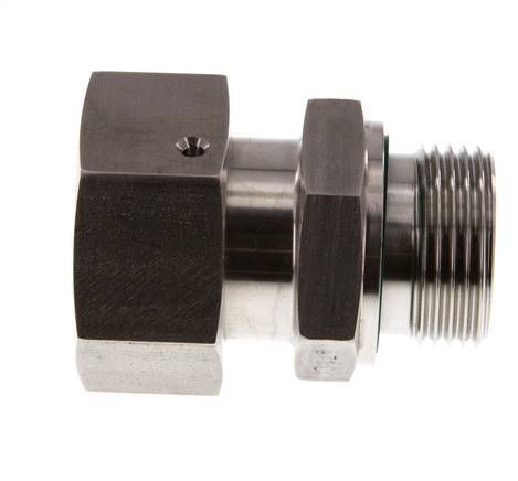 25S & G1'' Stainless Steel Straight Swivel with Male Threads 400 bar FKM O-ring Sealing Cone Adjustable ISO 8434-1