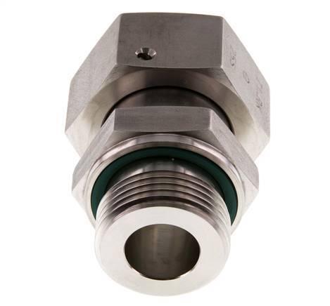 25S & G1'' Stainless Steel Straight Swivel with Male Threads 400 bar FKM O-ring Sealing Cone Adjustable ISO 8434-1