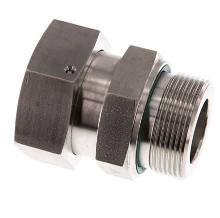 38S & G1-1/2'' Stainless Steel Straight Swivel with Male Threads 315 bar FKM O-ring Sealing Cone Adjustable ISO 8434-1