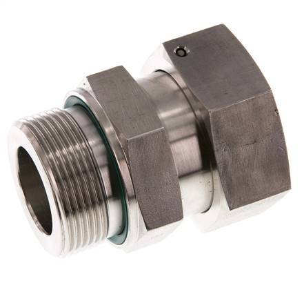 38S & G1-1/2'' Stainless Steel Straight Swivel with Male Threads 315 bar FKM O-ring Sealing Cone Adjustable ISO 8434-1