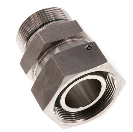38S & G1-1/2'' Stainless Steel Straight Swivel with Male Threads 315 bar FKM O-ring Sealing Cone Adjustable ISO 8434-1