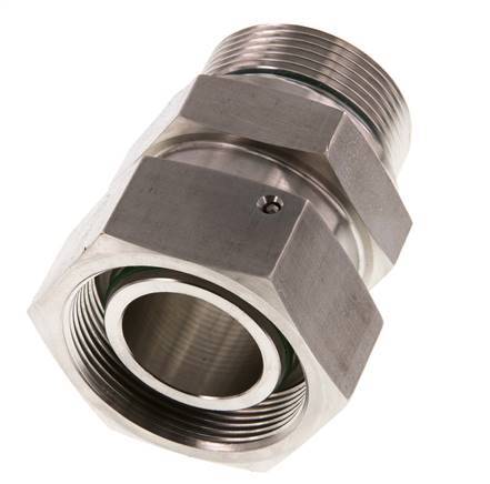 38S & G1-1/2'' Stainless Steel Straight Swivel with Male Threads 315 bar FKM O-ring Sealing Cone Adjustable ISO 8434-1