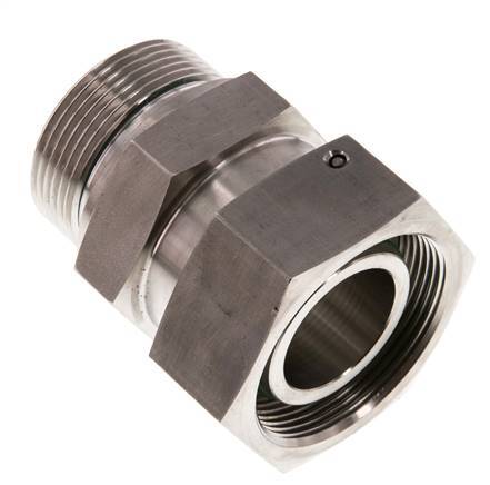 38S & G1-1/2'' Stainless Steel Straight Swivel with Male Threads 315 bar FKM O-ring Sealing Cone Adjustable ISO 8434-1