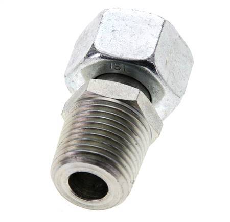 15L & 1/2'' NPT Zink plated Steel Straight Swivel with Male Threads 315 bar Adjustable ISO 8434-1