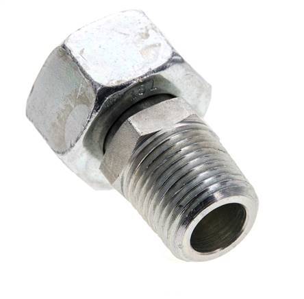 18L & 1/2'' NPT Zink plated Steel Straight Swivel with Male Threads 315 bar Adjustable ISO 8434-1