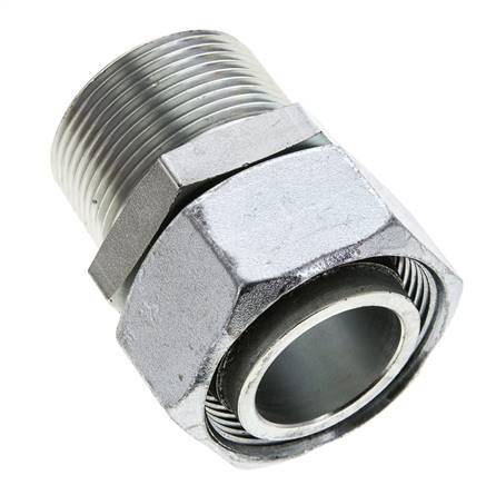 35L y 1-1/4'' NPT Rótula recta de acero galvanizado con rosca macho 160 bar Ajustable ISO 8434-1