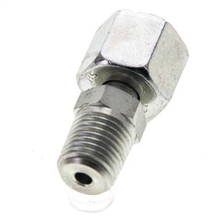 8S & 1/4'' NPT Zink plated Steel Straight Swivel with Male Threads 630 bar Adjustable ISO 8434-1